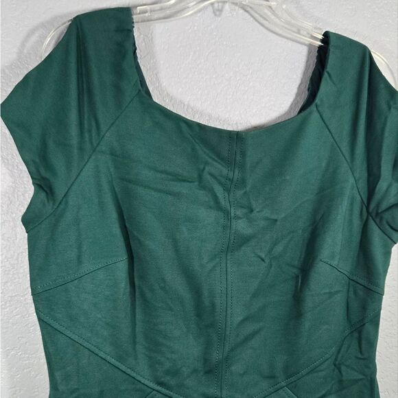 Antonio Melani Meria Ivy Green Knit Dress Churchill Downs Kentucky Derby Sheath - Picture 8 of 8